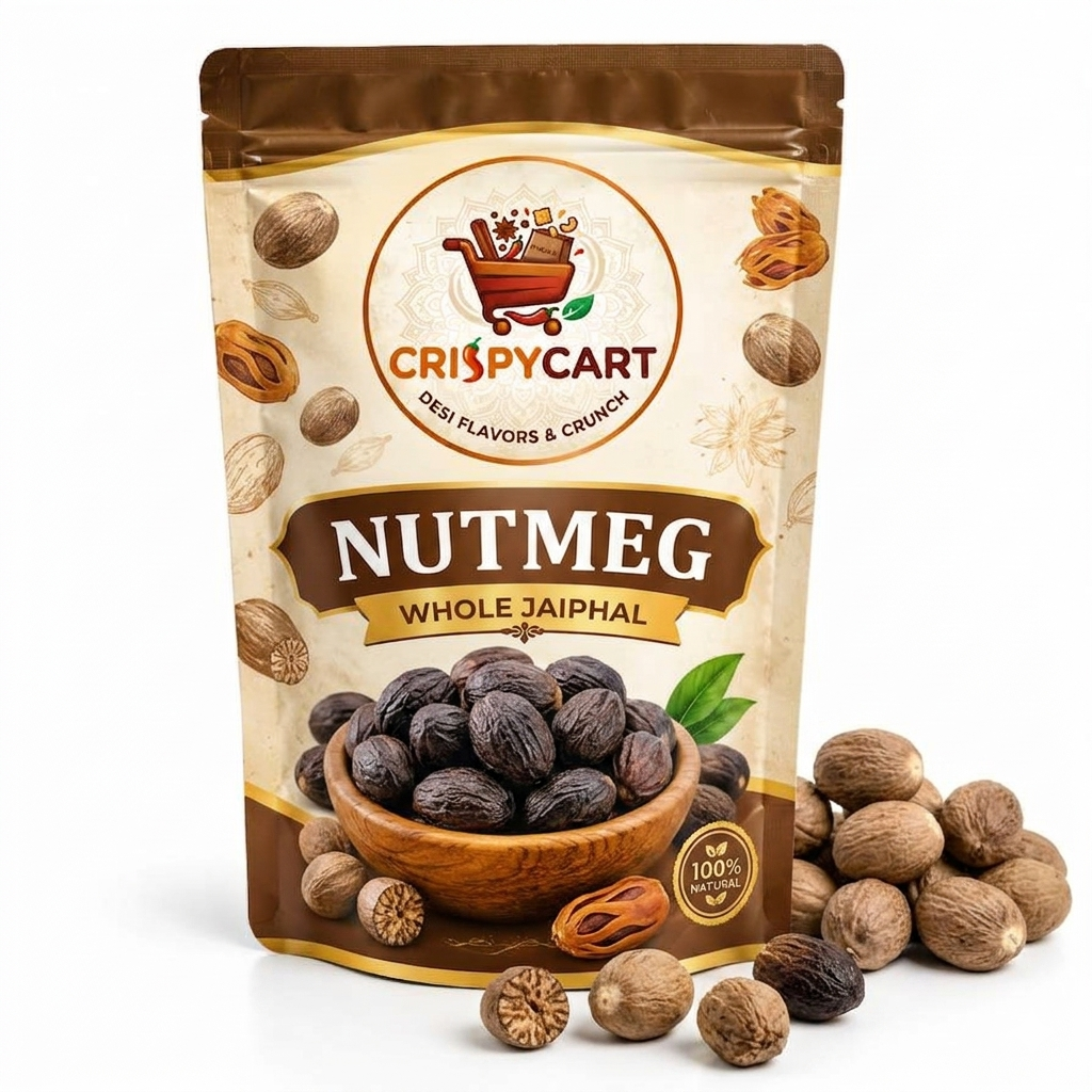 CrispyCart Kerala Whole Nutmeg with Shell (Jaiphal) - CrispyCart